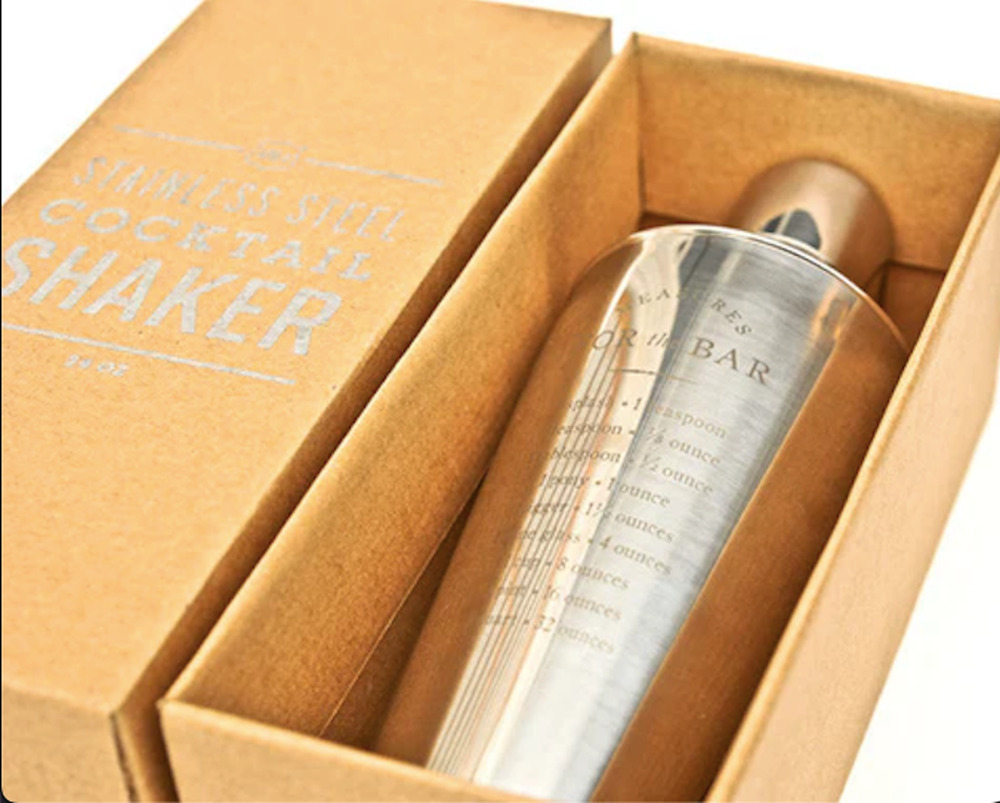 Izola Stainless Steel Cocktail Shaker, Engraved; For The Bar Measurements